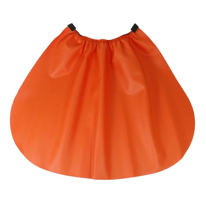 Ortelle de cou orange vif avec taille élastique et deux attaches supérieures noires