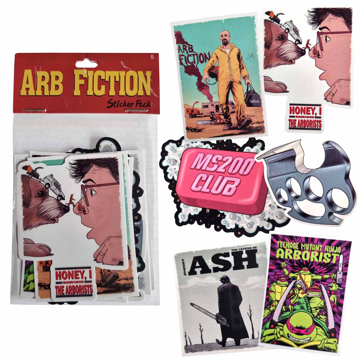 ARB Fiction Pack Vol. 5 Pack d’autocollants dans un emballage transparent avec étiquette rouge et lettrage jaune