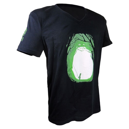 Inside Me Noir Vert & Blanc Forest & Escalade T-shirt autoportant col V