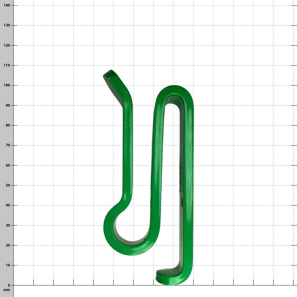 BuckCarrier en plastique vert, vue de dessus avec design incurvé