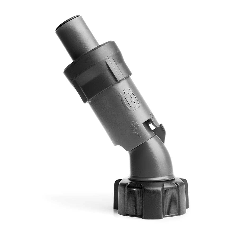 Œillet de carburant noir 15 l + 25 l avec bouchon à vis cannelé et logo Husqvarna en plastique