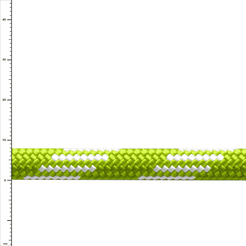 Corde spéciale en vert avec des motifs blancs sur fond blanc