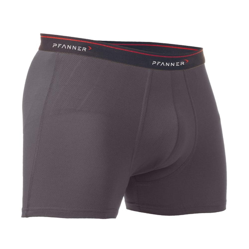 Sous-vêtements fonctionnels de Pfanner en gris foncé avec ceinture noire et logo Pfanner blanc