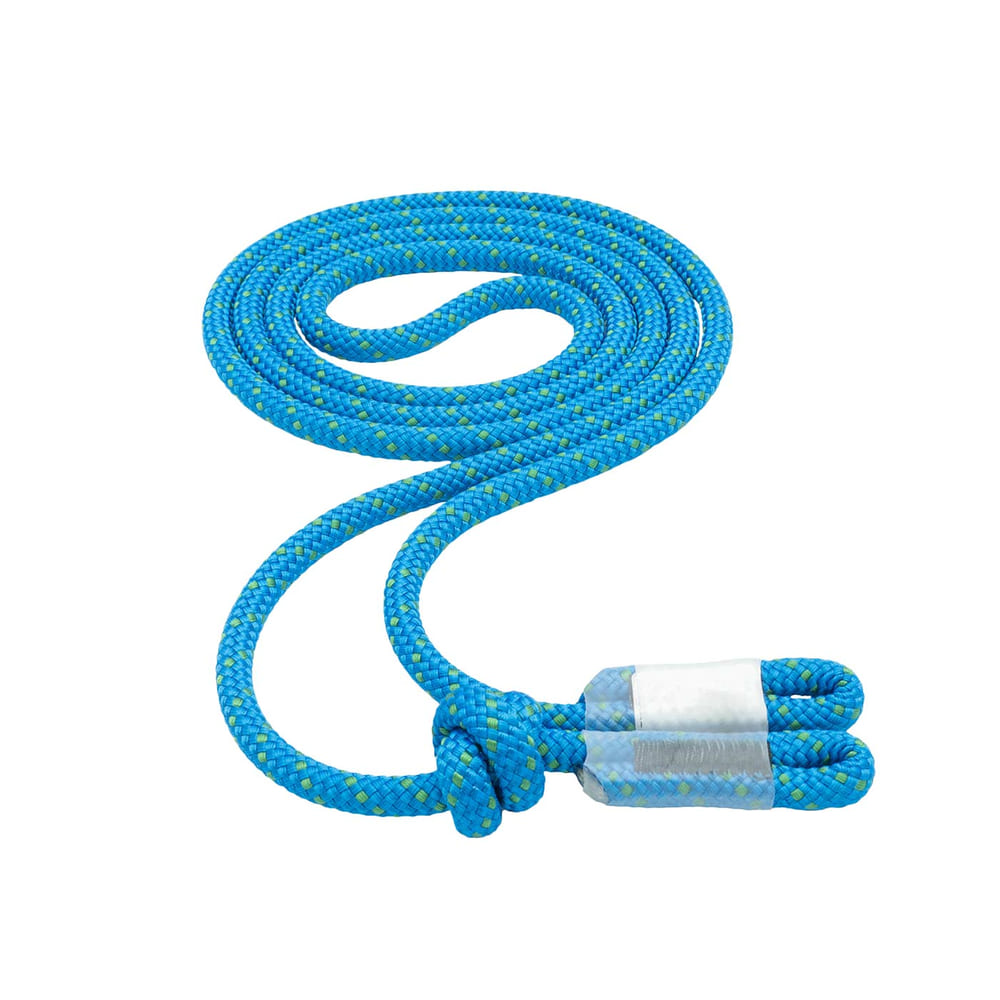 corde hipSTAR Glide 11.5, corde bleue à pois verts, étalée avec deux boucles à une extrémité et des poignets de protection aux deux extrémités