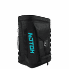 Sac d’approche noir avec logo NOTCH turquoise sur le côté et rabat avant avec boucle