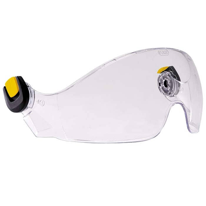 Vizir by Petzl, lentille de protection transparente avec clip de fixation noir et jaune
