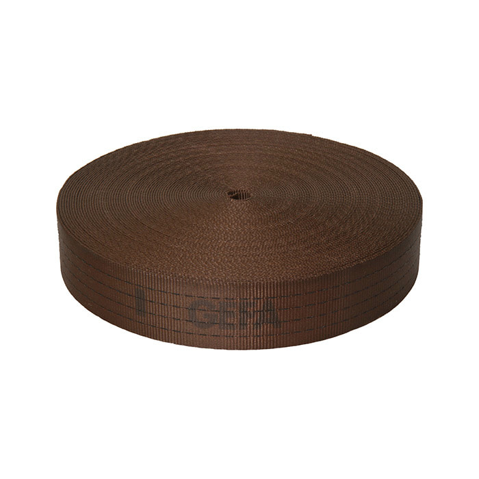 Sangle GEFA 10 t XL marron enroulé avec lettrage noir
