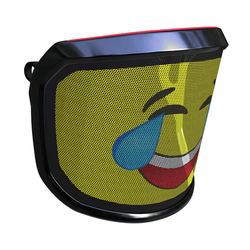 PROTOS® Visière Arbormoji Vue latérale droite avec visage emoji rieur avec des larmes, visage jaune et contour noir