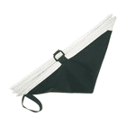 Godet pliant SINGLE, seau blanc plié avec fond noir et clip de fermeture noir, gros plan