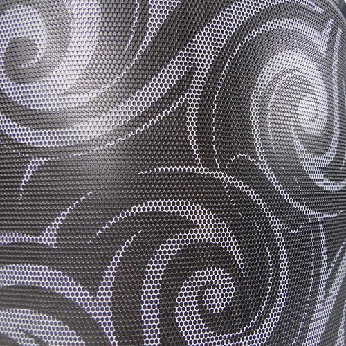 PROTOS® Visor Special Edition Gros plan de maille noire avec motifs de tourbillon argenté