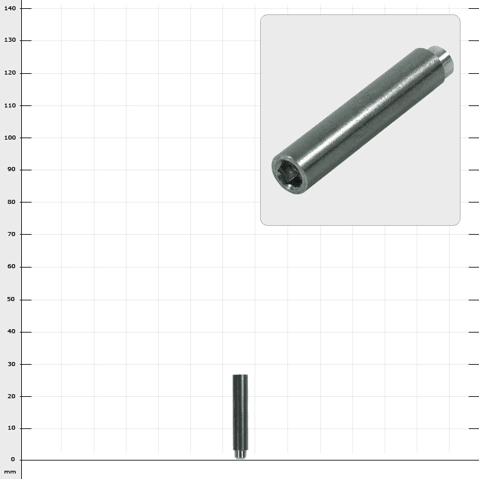 Boulon d’usure SpiderJack 2.1, boulon métallique cylindrique avec intérieur hexagonal et extrémité lisse