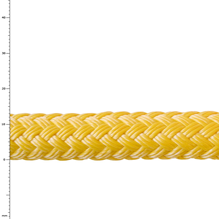 Corde de taureau 13 Corde tressée jaune originale avec motif à mailles serrées