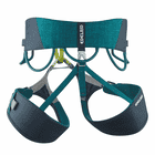 Harnais d’escalade Jay IV d’Edelrid en bleu et gris de dos avec tours de jambe et de hanche rembourrés