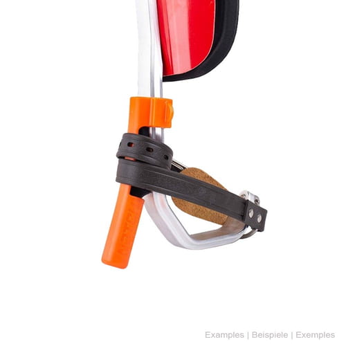 Capuchon de protection Orange Gaff Guardian II de Notch fixé à une poignée en métal avec sangle noire