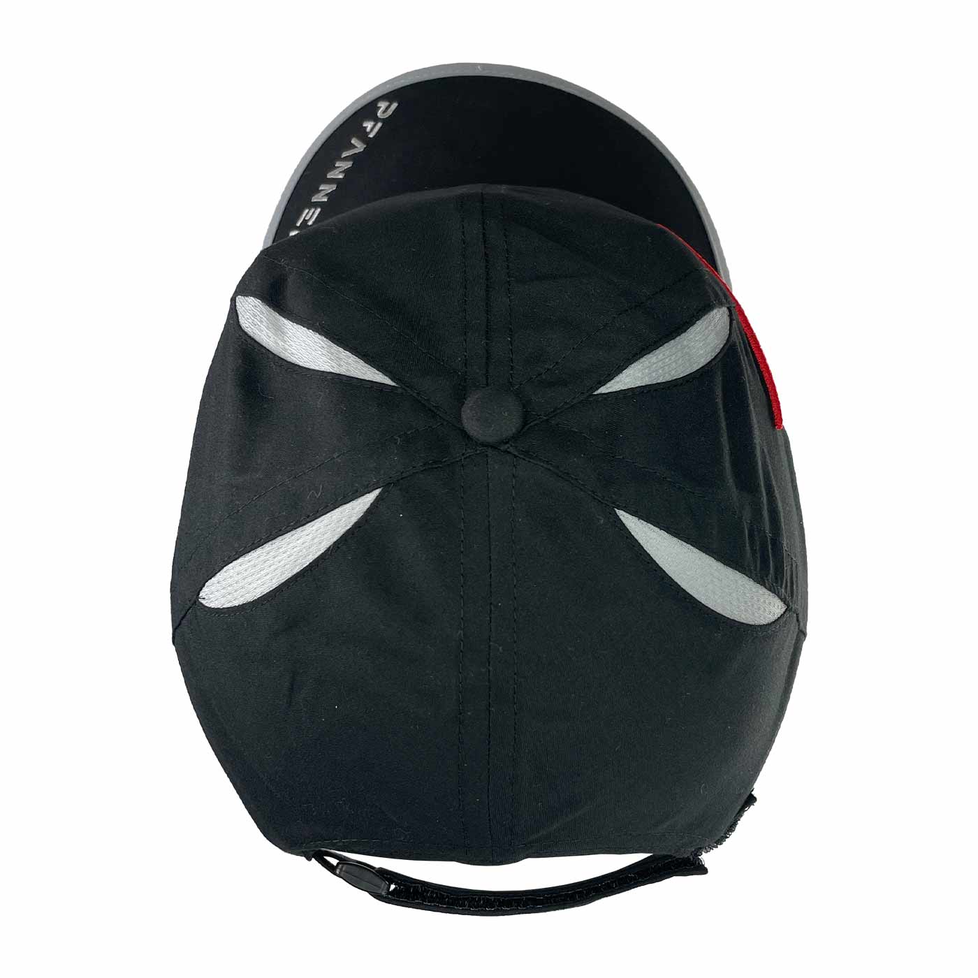 PFANNER® Cap : casquette noire par le haut avec empiècements gris et fermeture ajustable à l’arrière