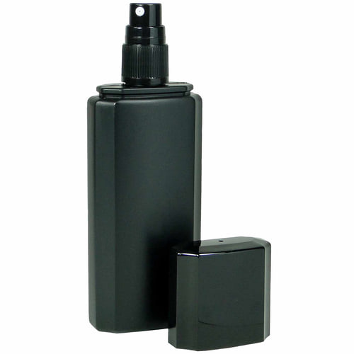 Flacon pulvérisateur KP Extra Forte noir avec couvercle amovible et tête de pulvérisation blanche, dos sans impression