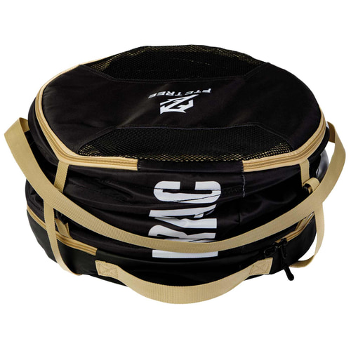 Sac Matriosac 3 en noir avec poignées beiges, horizontal, avec filet et logo FTC TREE blanc