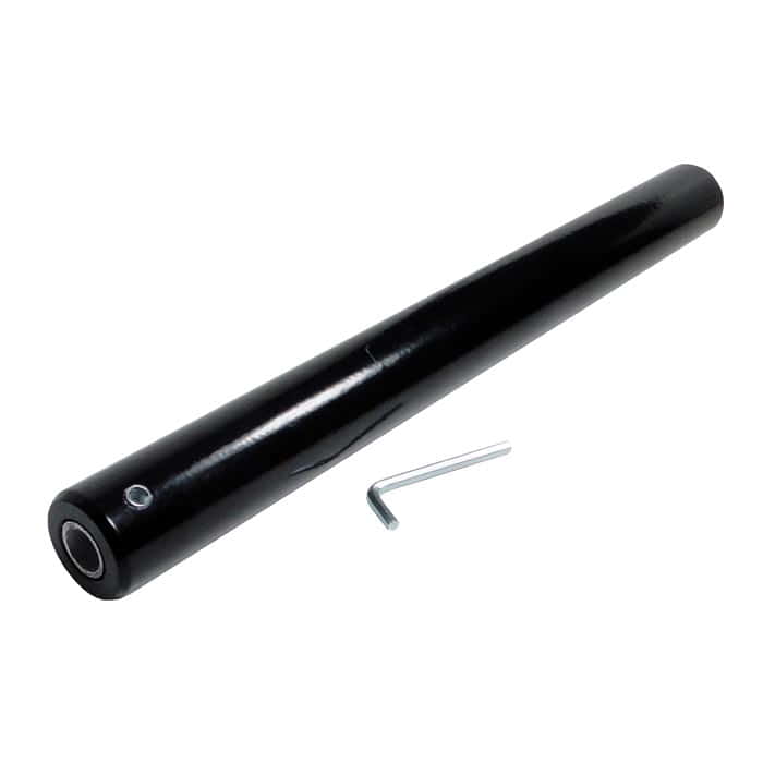 Poids de la barre de couleur noire de forme cylindrique et une petite clé Allen à côté