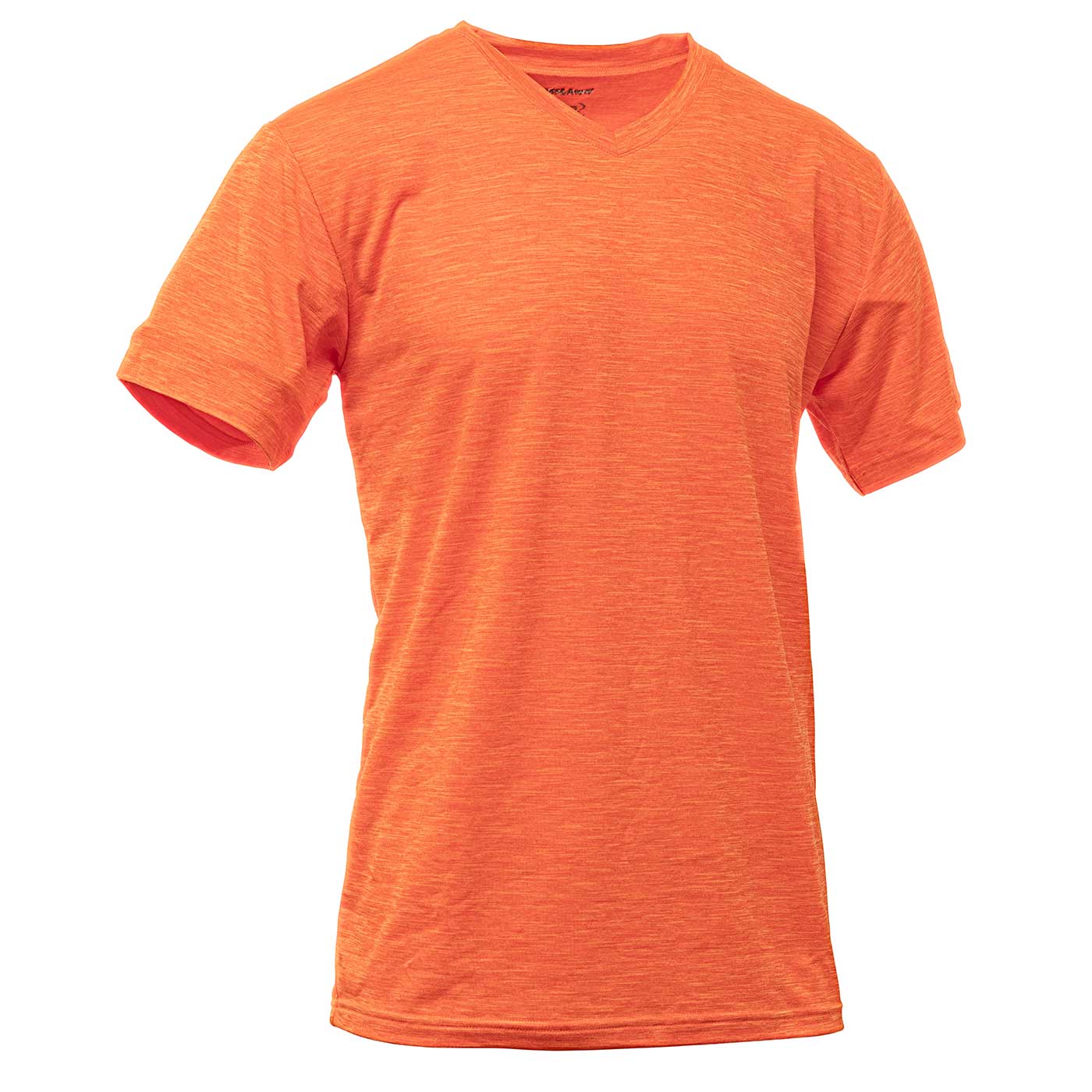 T-shirt à col en V Skin-Dry en orange avec col en V et manches courtes