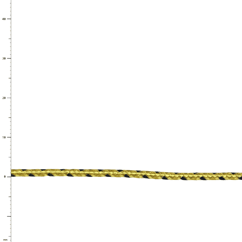 Corde multicorde jaune-noir avec motif, diamètre environ 2 mm