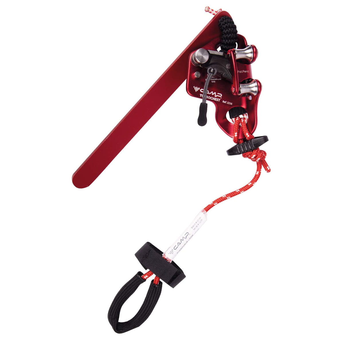 Turbospur System de CAMP, dispositif en métal rouge avec levier, corde et boucle