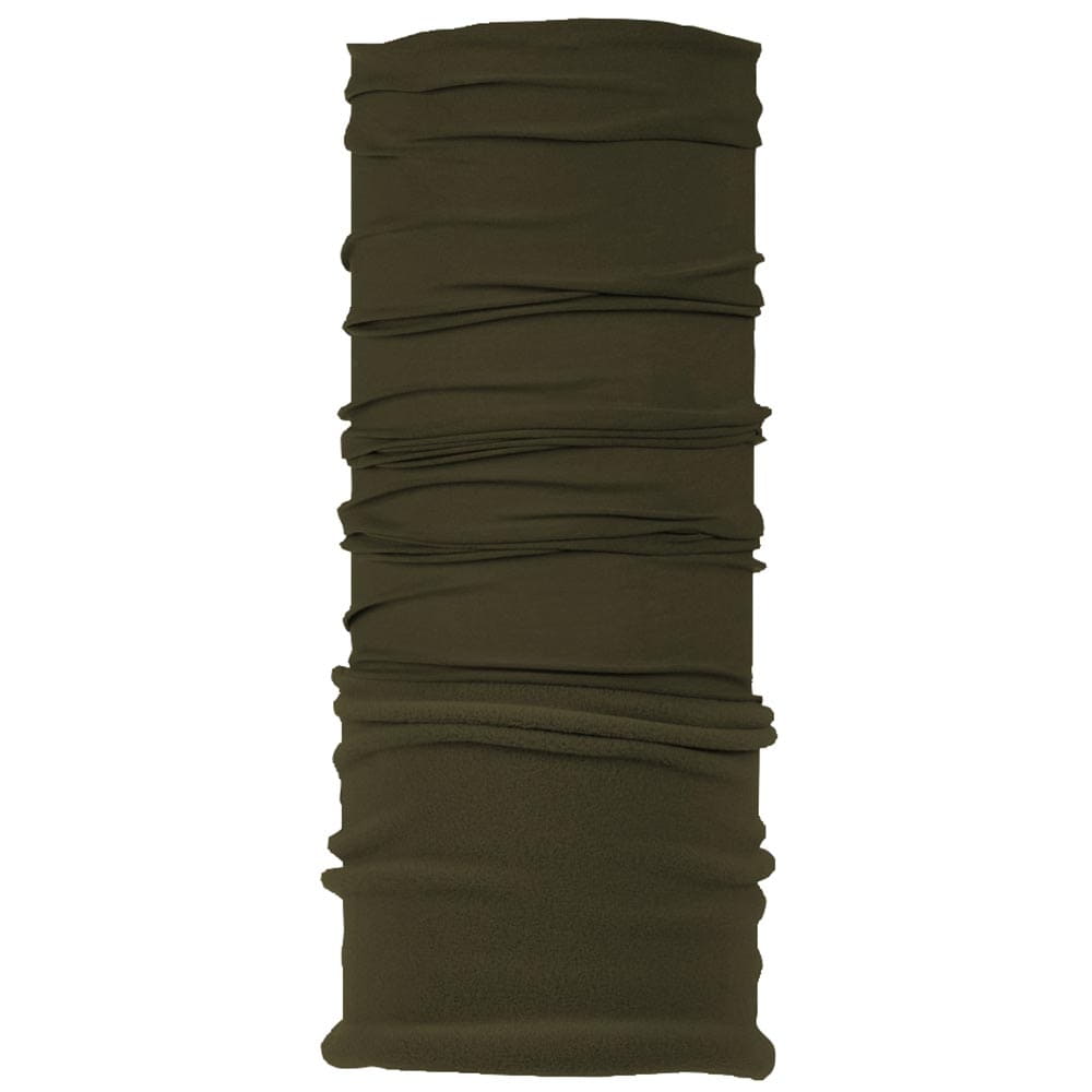 Polar BUFF en vert olive, sans couture, pièce de tissu allongée avec plis