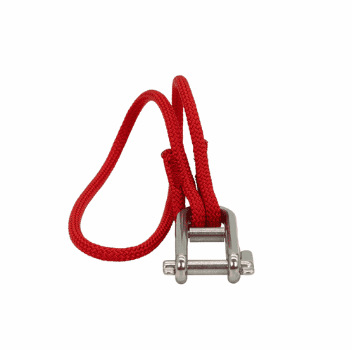 pullDOWN avec corde rouge et fermoir en métal argenté à l’avant, nom du produit visible