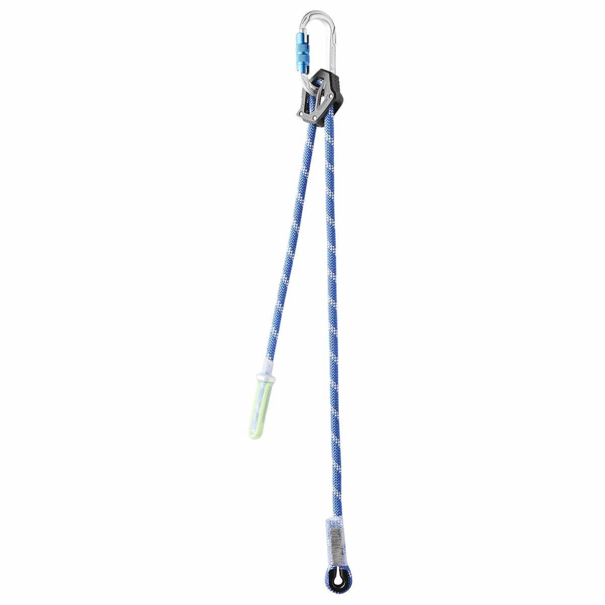 Switch Pro Adjust, corde bleue et blanche avec mousqueton et protection verte en bas, sans rembourrage