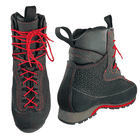 Chaussure d’élagage Xlight en noir avec lacets rouges, vue latérale et supérieure, fabricant non visible
