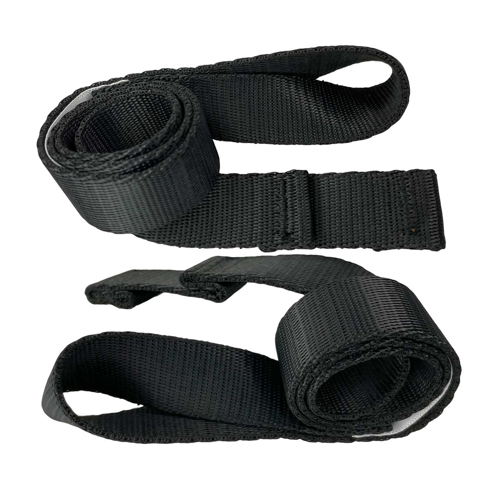 Sangles en sangle laminées noires sans fabricant ou nom de produit visible, nom du produit TreeRex Leg Loops