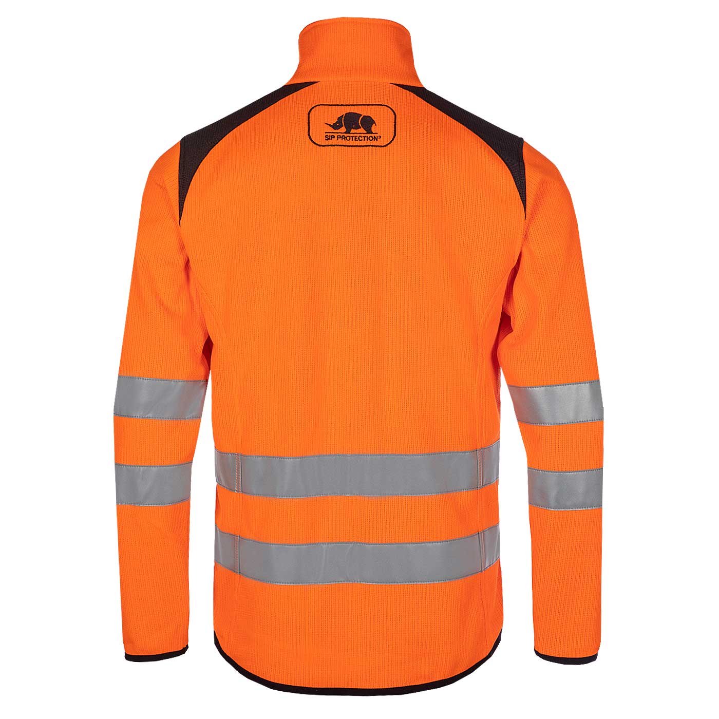 Blouson Tundra Flash en orange avec bandes réfléchissantes sur le dos et zone des épaules noires, fabricant Rhino, type non visible