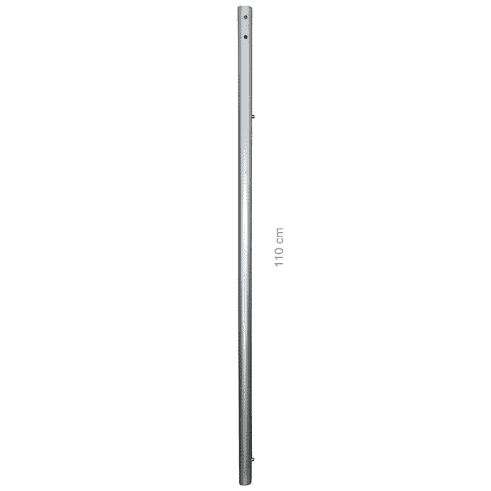 Longboy rod top, une longue tige en argent à plusieurs trous, de 110 cm de long