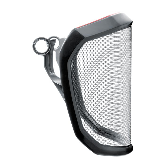 PROTOS® Visor Grob G16, bouclier de protection noir avec filet à mailles hexagonales et anneau de fixation