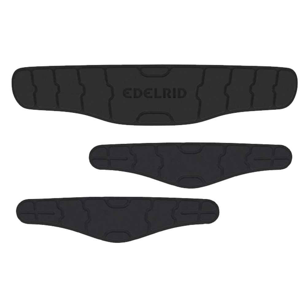 Kit de rembourrage de noyau d’Edelrid avec trois inserts rembourrés noirs de différentes tailles et formes