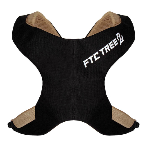 Bandoulière Nate de FTC TREE en noir avec empiècements en tissu beige et logo FTC TREE blanc