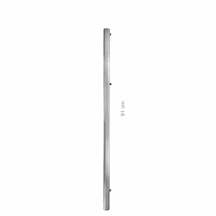Dessus de mât Hayauchi 297, longue barre en métal argenté avec trois petits points d’attache, longueur 91 cm