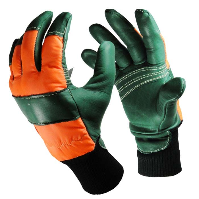 Gants en vert et orange avec poignets noirs, nom du produit Chain 304