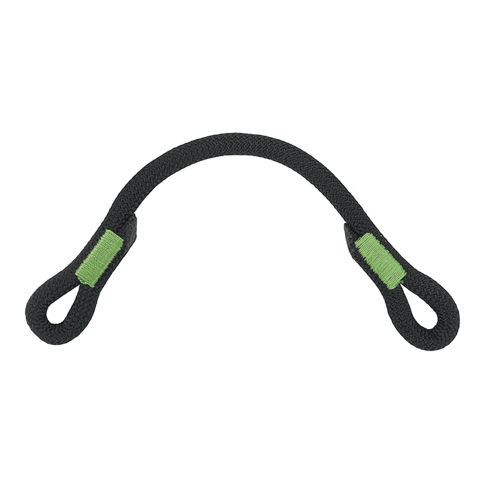Barre de retenue Treewor, une seule boucle noire avec coutures vertes, la plus grande des boucles individuelles