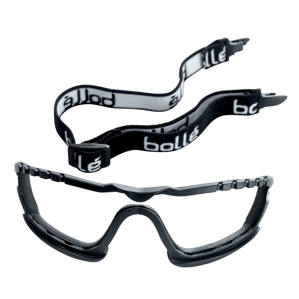 Kit de pièces de rechange Cobra avec sangle de lunettes noire avec inscription « bollé » blanche et cadre noir