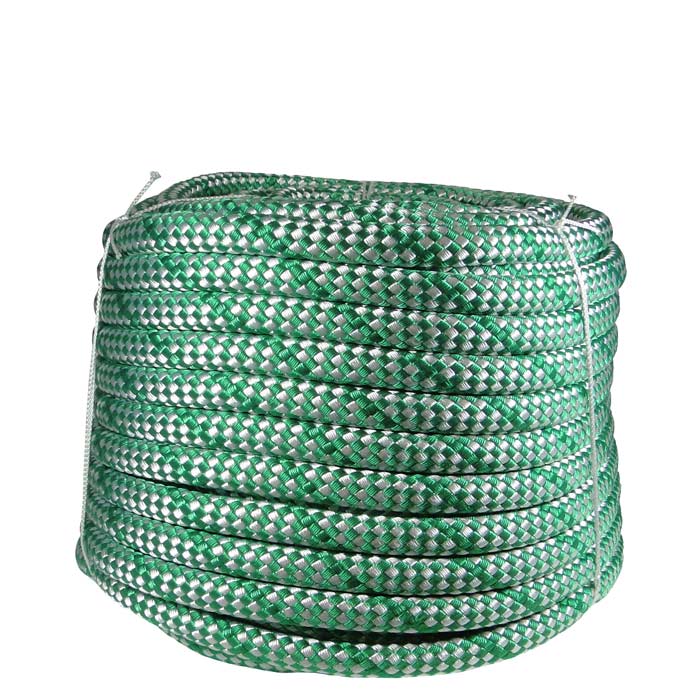 Corde de taureau Sirius 18 par Sirius Corde tressée verte et blanche enroulée sur fond blanc