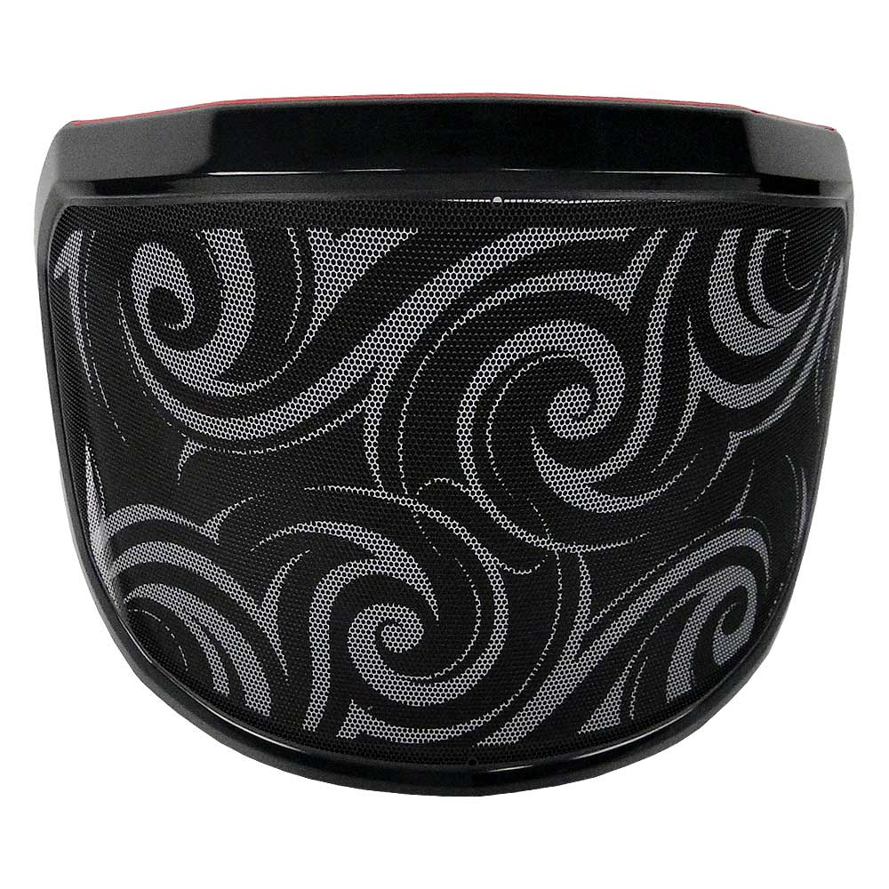 Visière PROTOS® Special Edition avec cadre noir et maille noire avec motifs de tourbillon argentés à l’avant