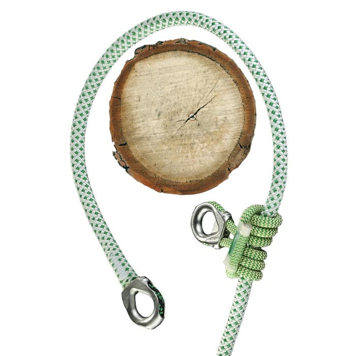 Corde verte et blanche avec œillets métalliques aux deux extrémités et un nœud, nom du produit fimblSAVER