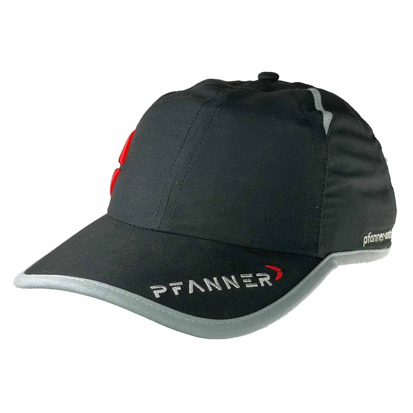 Casquette PFANNER® Casquette noire avec bordure grise et inscription PFANNER blanche et rouge sur le devant