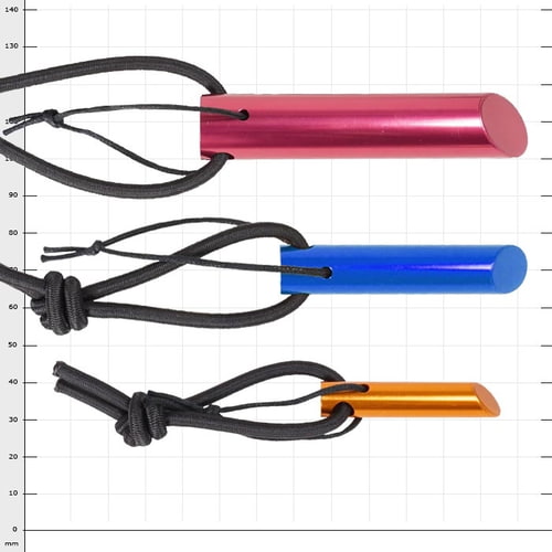 Jeu d’épingles à corde avec trois épingles colorées en rouge, bleu et orange, posées sur un fond à carreaux