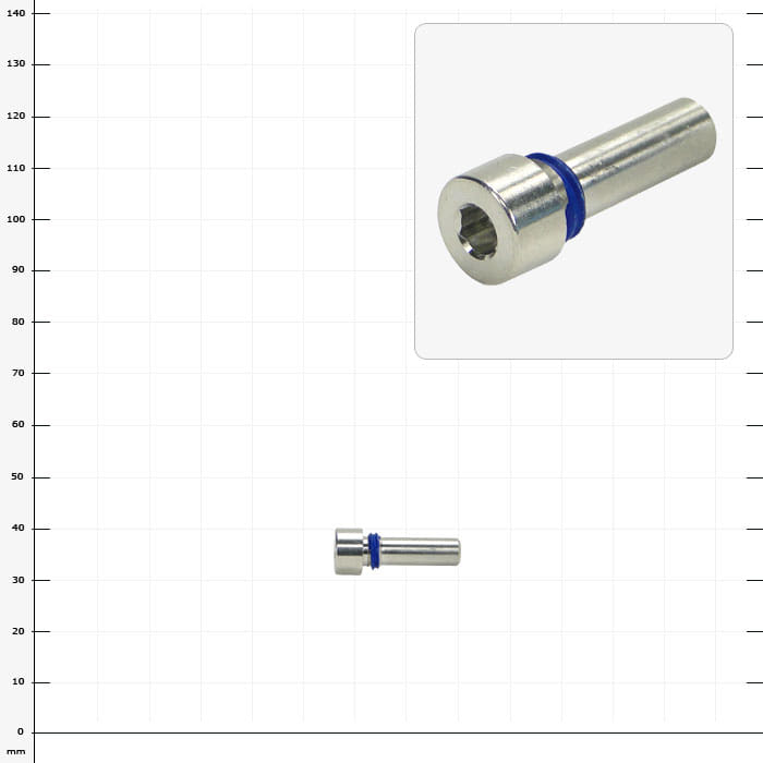 Vis de roulement LockJack pour support de mousqueton, vis argentée avec bague d’étanchéité bleue