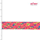 Corde Squir Pink Dragon en rose avec des accents colorés et une échelle avec des indications millimétriques, avec l’inscription « Contre le cancer du sein » dans le coin supérieur droit