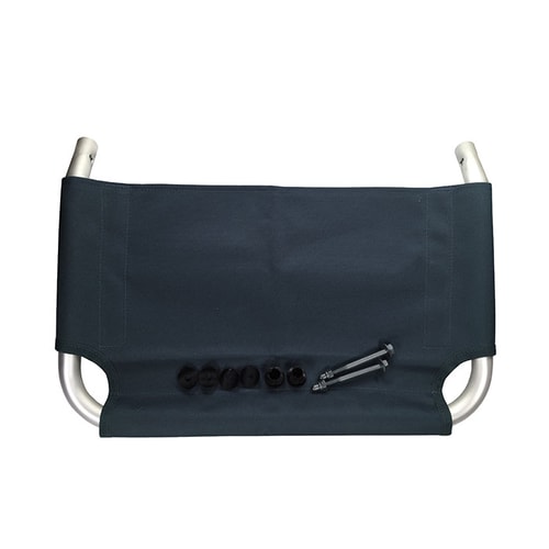 Support de chargement Beach Rolly avec tissu bleu foncé et cadre en métal, plus vis et pièces en plastique noir