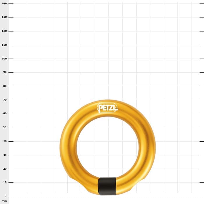 Petzl Ring Open, bague dorée avec fermoir noir