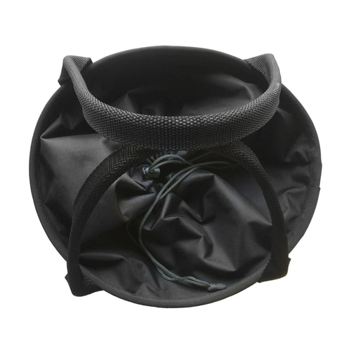 Sac Pro 250 noir vu par le haut avec compartiment principal ouvert et fermeture à cordon de serrage, deux poignées de transport visibles