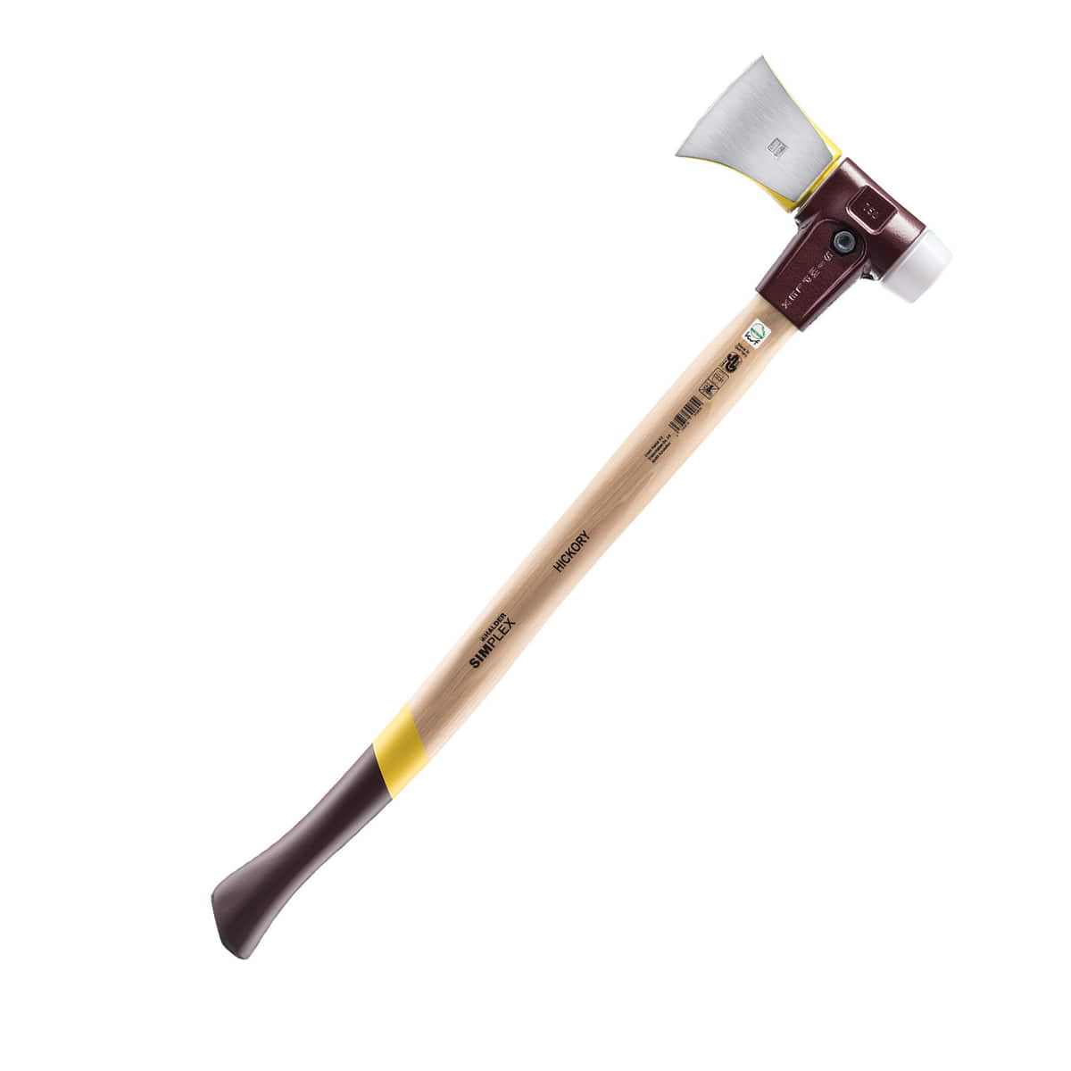 Hache Simplex 750 avec manche en bois et manche brun-jaune